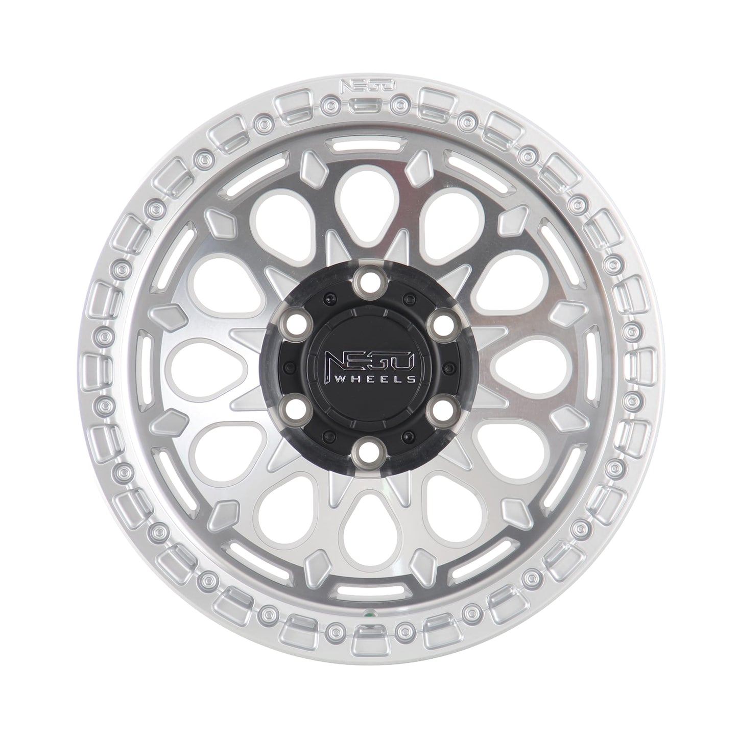 NEGU06 17x8.5 ET-12 (6x139.7) CB110- Silver Machined Face