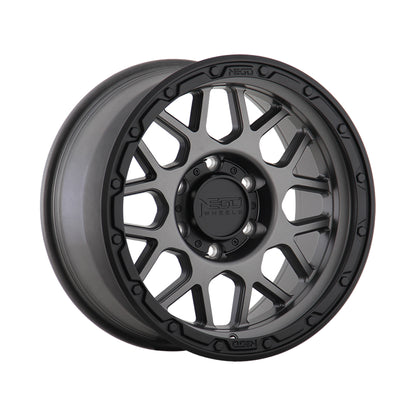 NEGU03 17x8.5 ET0 (6x139.7) CB100.1 - Matte Gunmetal+Matte Black Lip
