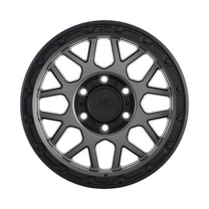 NEGU03 17x8.5 ET0 (6x139.7) CB100.1 - Matte Gunmetal+Matte Black Lip