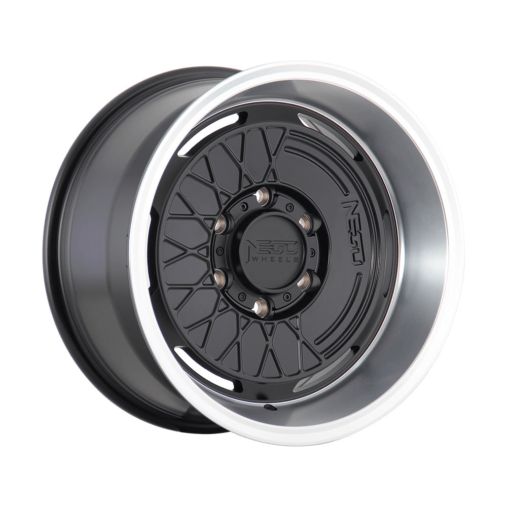 NEGU05 17x8.5 ET0 (6x139.7) CB110 - matte black + machined lip