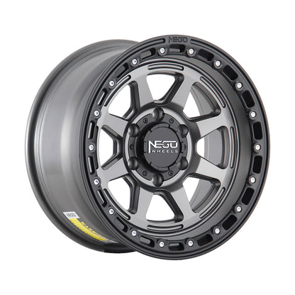 NEGU08 18x8.5 ET12 (6x139.7) CB110 - Gunmetal gray+black lip