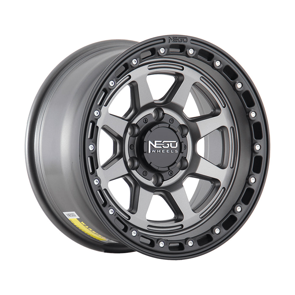 NEGU08 17x8.5 ET0 (6x139.7) CB110 - Gunmetal gray+black lip