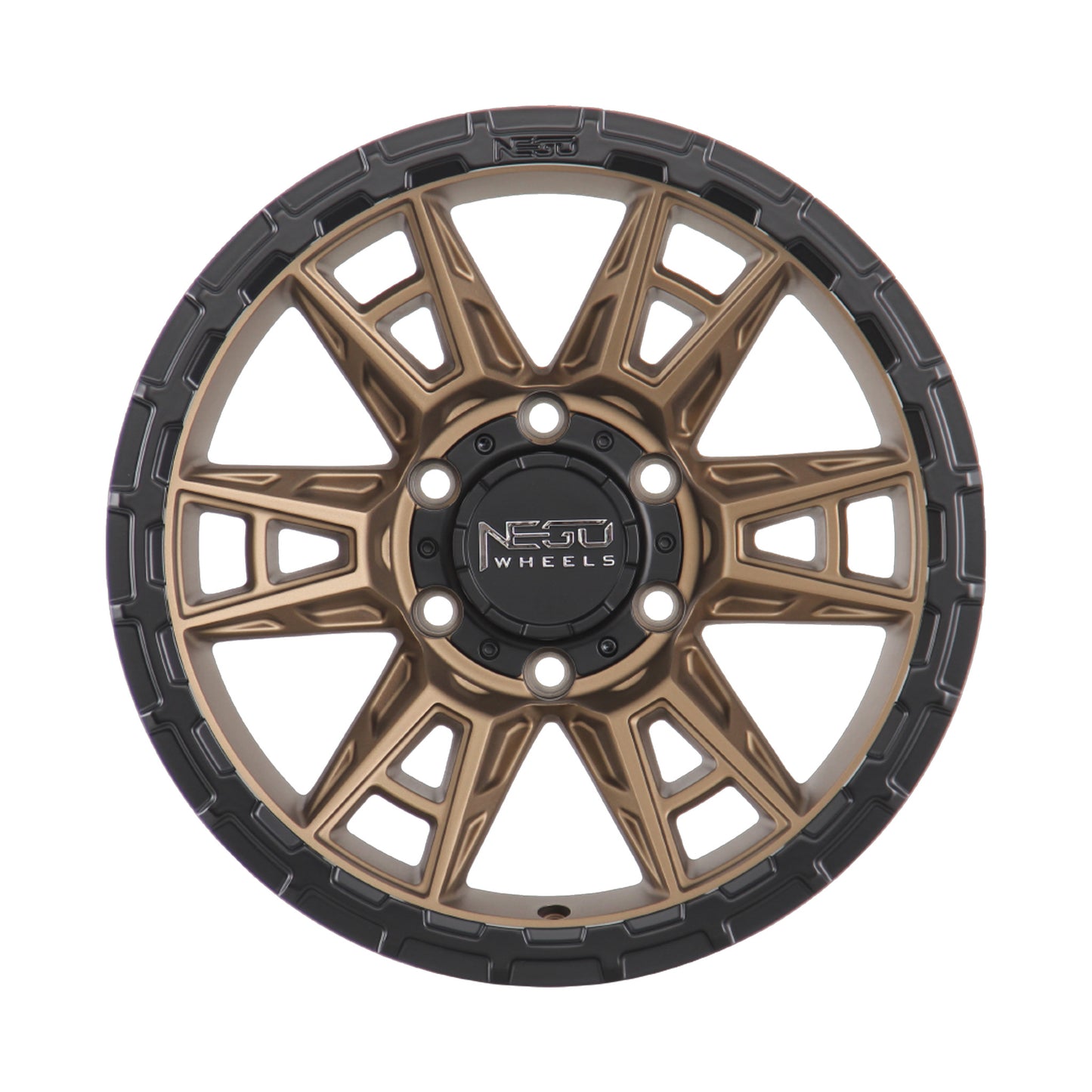 NEGU10 17x8.5 ET0 (6x139.7) CB110- Matte Bronze+Matte Black Lip