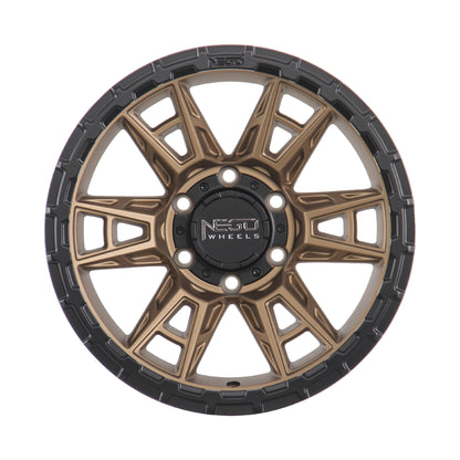 NEGU10 17x8.5 ET0 (6x139.7) CB110- Matte Bronze+Matte Black Lip