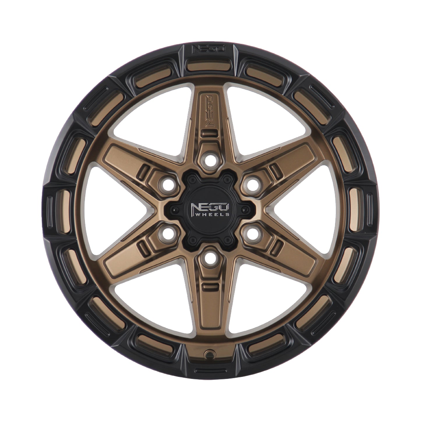 NEGU11 17x8.5 ET0 (6x139.7) CB106.2- Matte Bronze with Matte Black Lip