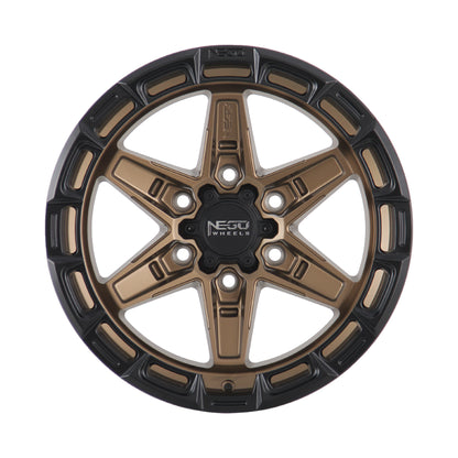NEGU11 17x8.5 ET0 (6x139.7) CB106.2- Matte Bronze with Matte Black Lip