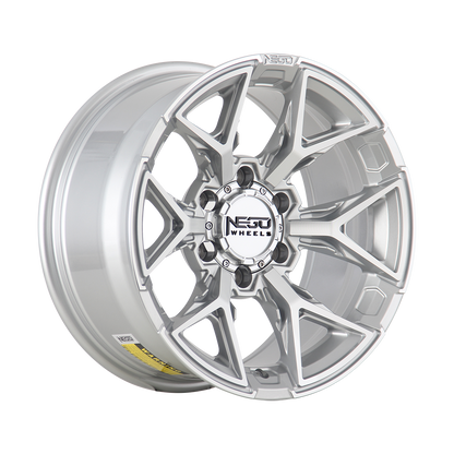 NEGU14 - 17x8.5 ET15 (6x139.7) CB106.2 - Silver Machined Face